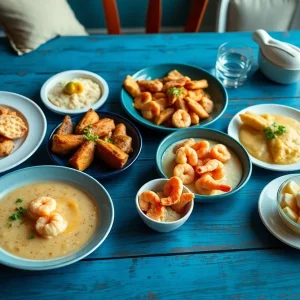 A selection of Lowcountry dishes served in Myrtle Beach restaurants.