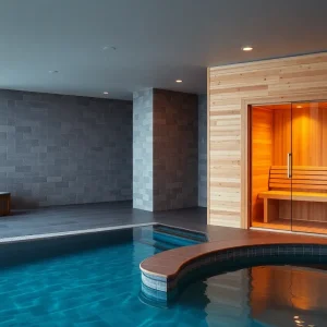 Interior view of Mindzero wellness center showing empty contrast therapy equipment.