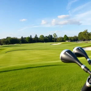 A renovated golf course in Myrtle Beach showcasing lush greens and upgraded bunkers.