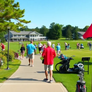 Vibrant golf course setting in Myrtle Beach with celebration elements
