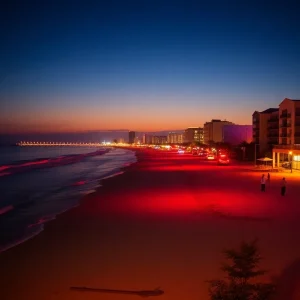 Nighttime view of Myrtle Beach, highlighting safety measures