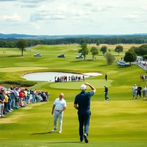 Golfers competing at the Open Championship in Portrush