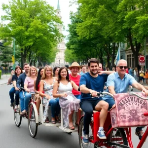A group enjoying a party bike tour in Myrtle Beach