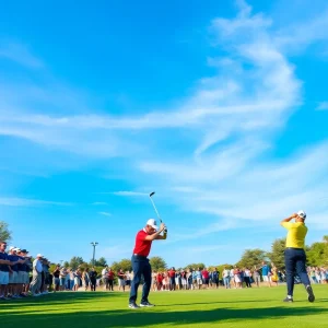 Dynamic scene from the 2025 Scottish Open golf tournament