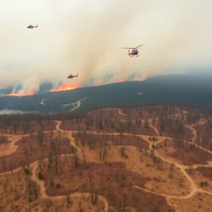 Aerial View of South Carolina Wildfires