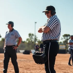 Umpire at Softball Game