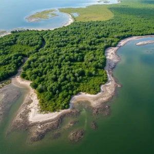 Lush coastal ecosystem of Waties Island, South Carolina