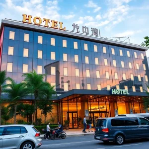 A bustling hotel exterior representing Atlas SP Partners' hotel portfolio.