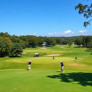 Golfers competing at the Australian PGA Championship