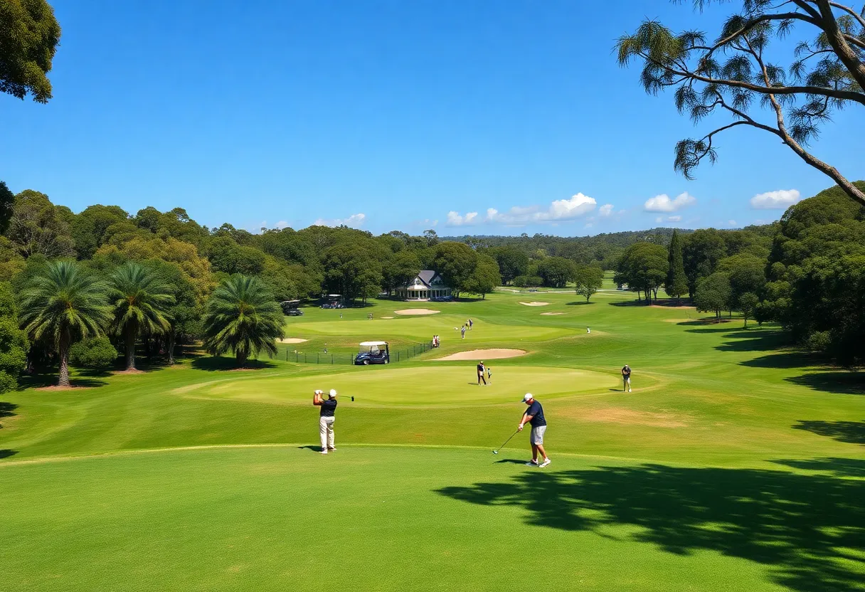 Golfers competing at the Australian PGA Championship