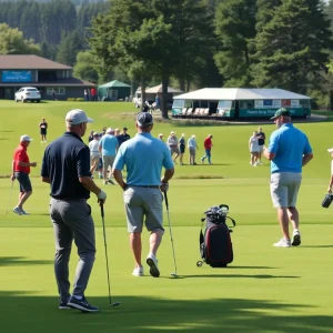 Players participating in the Charity Golf Tournament at Myrtle Beach.