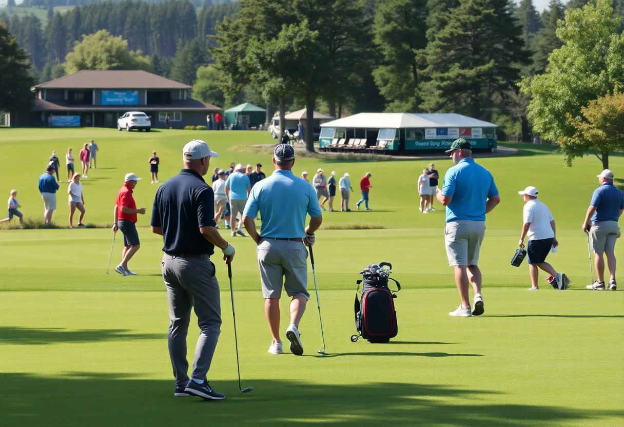 Players participating in the Charity Golf Tournament at Myrtle Beach.