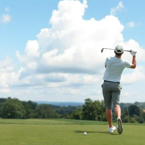 Celebration on the golf course after a tournament victory