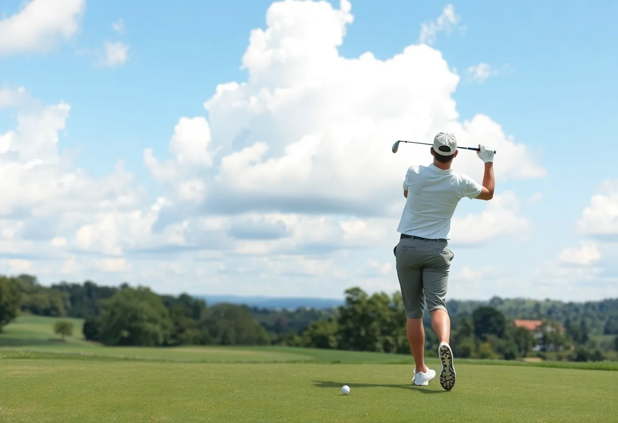 Celebration on the golf course after a tournament victory