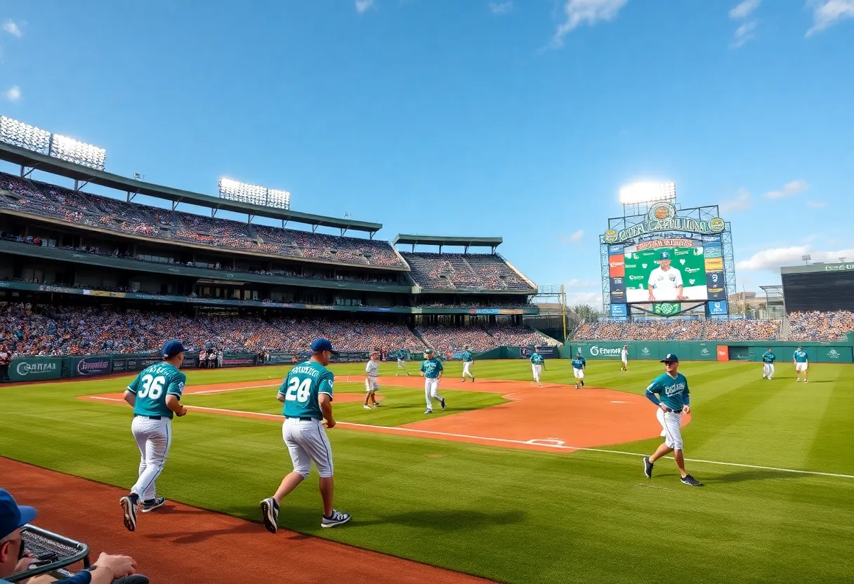 Coastal Carolina baseball team celebrating on the field