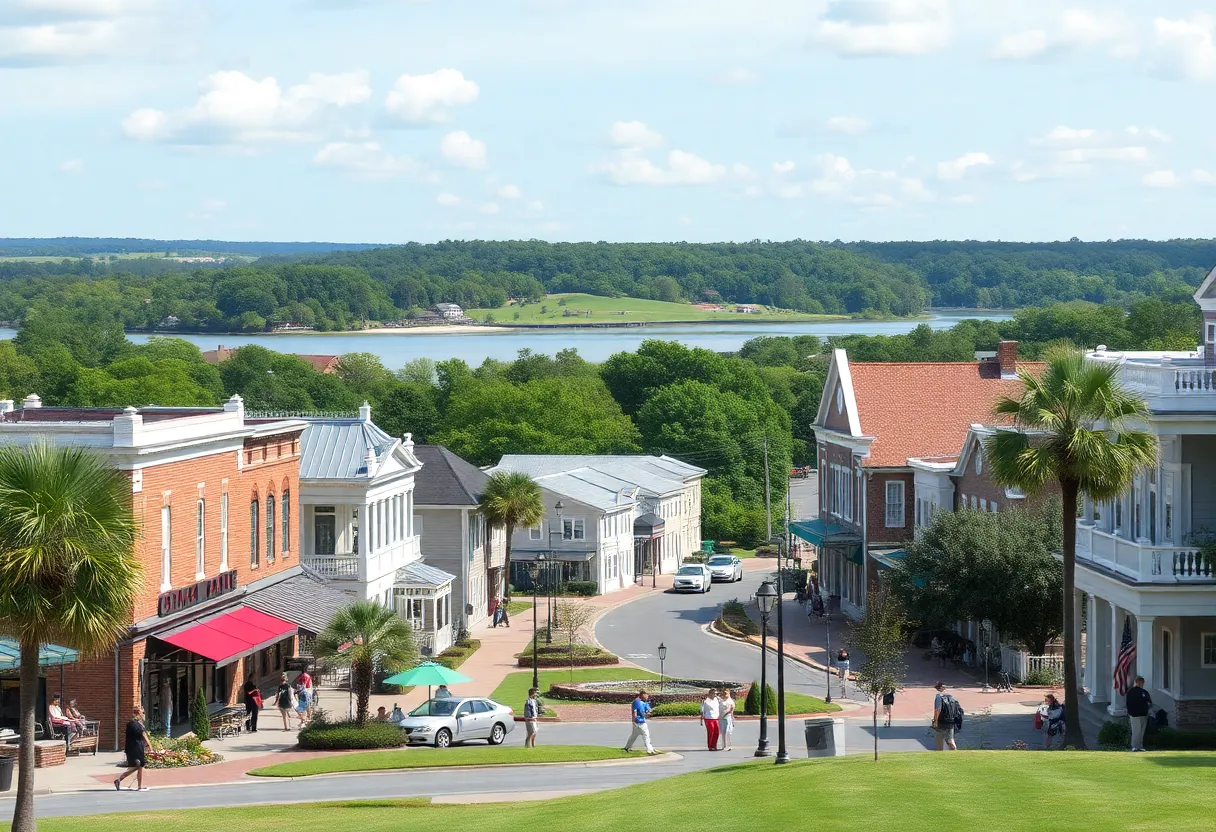 Scenic view of Conway, South Carolina with golf courses