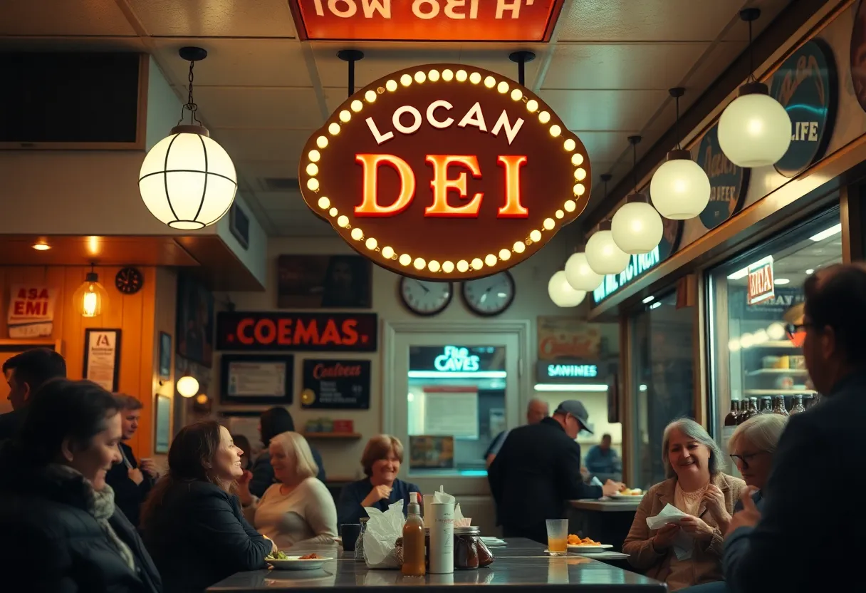 Customers enjoying meals at a local deli in Myrtle Beach