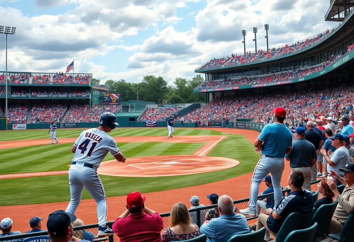 ECU baseball team playing in a tournament