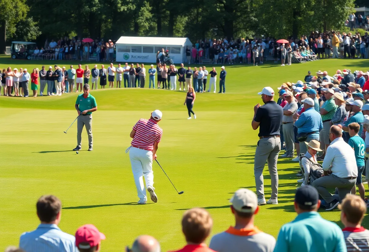 Golf players showcasing their skills on the course during the 2025 rankings updates.