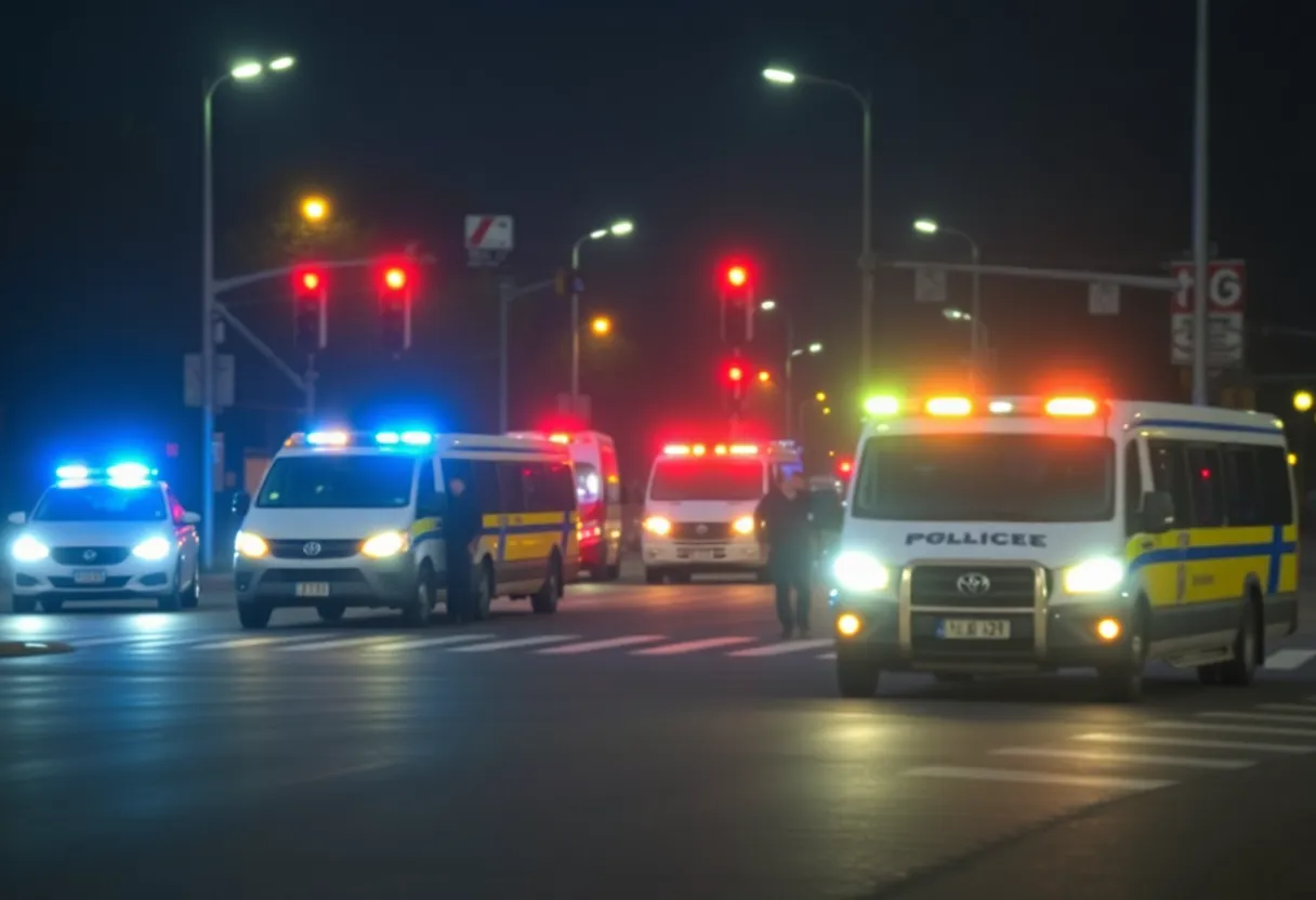Emergency responders at a hit-and-run scene in Myrtle Beach.