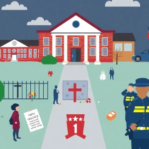 Illustration depicting the community's response to youth violence.