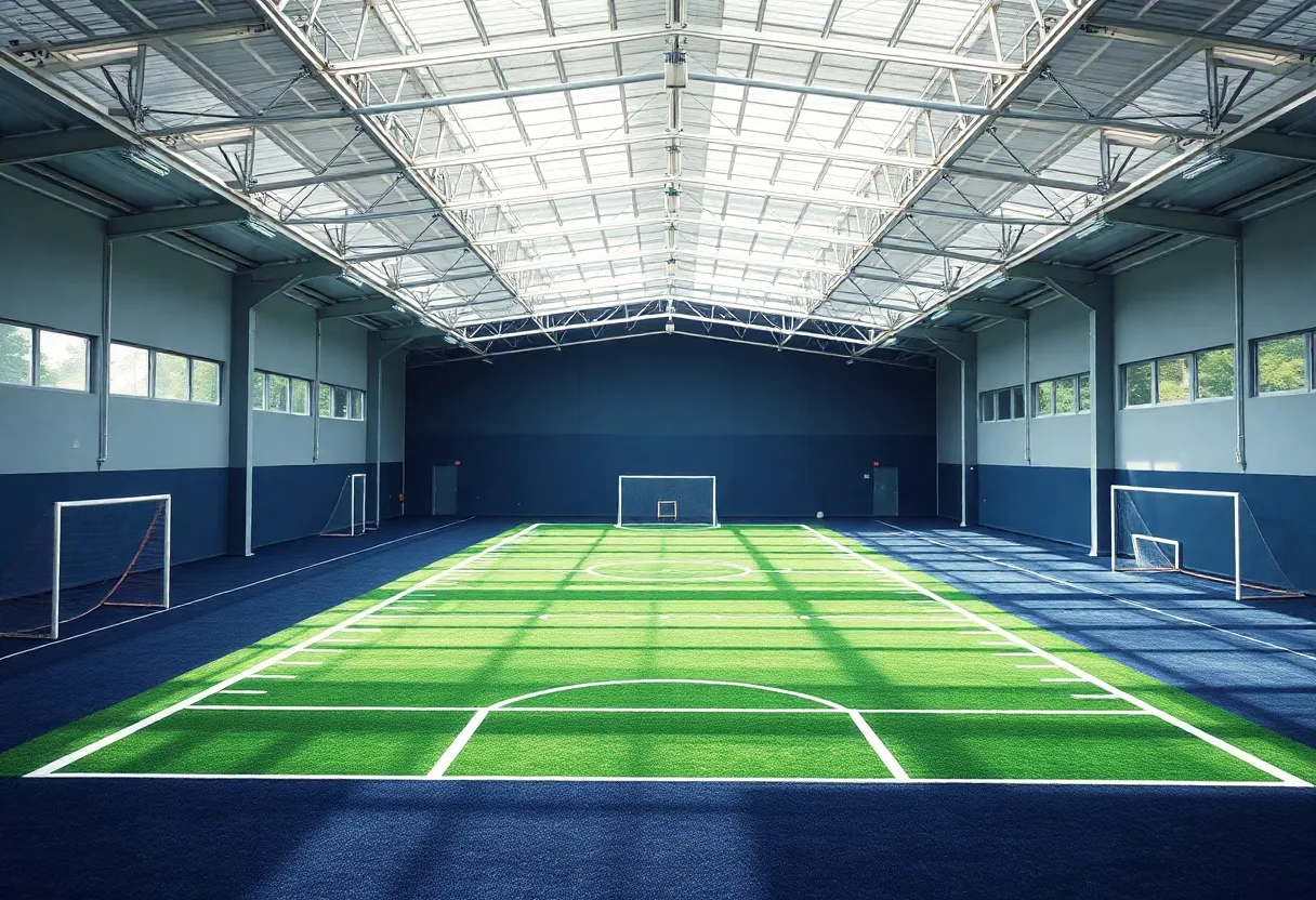 Interior view of Coastal Carolina University's Indoor Practice Facility