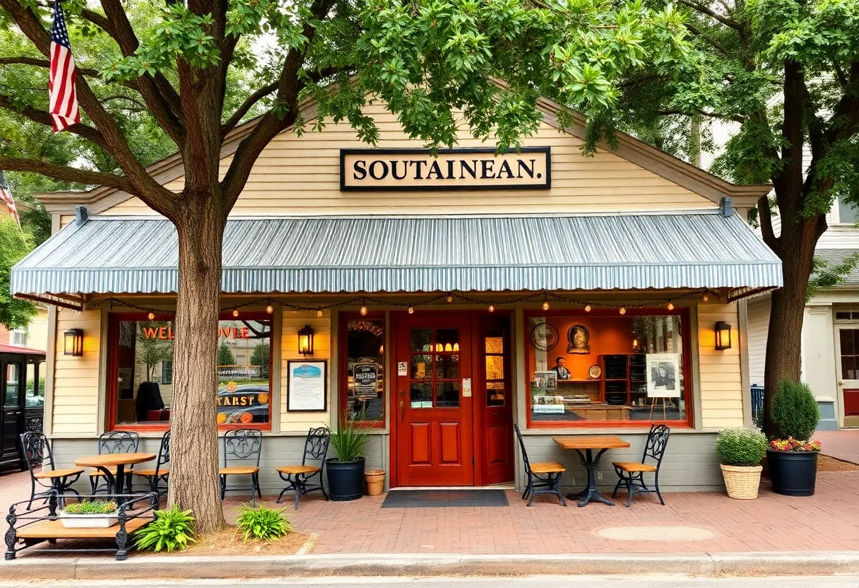 Exterior view of The Lady & Sons restaurant in Savannah, Georgia.