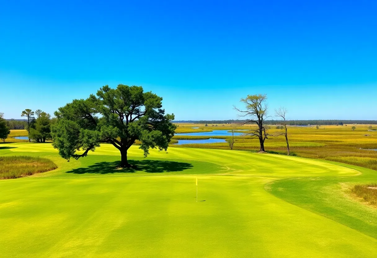 Golf course with coastal scenery in the Lowcountry