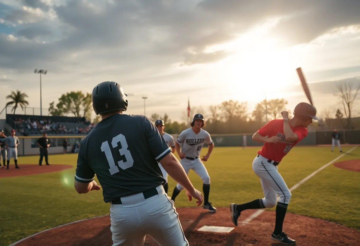 LSU baseball team competing in the College World Series