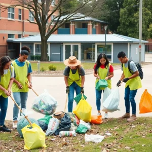 Volunteers cleaning up around Myrtle Beach schools