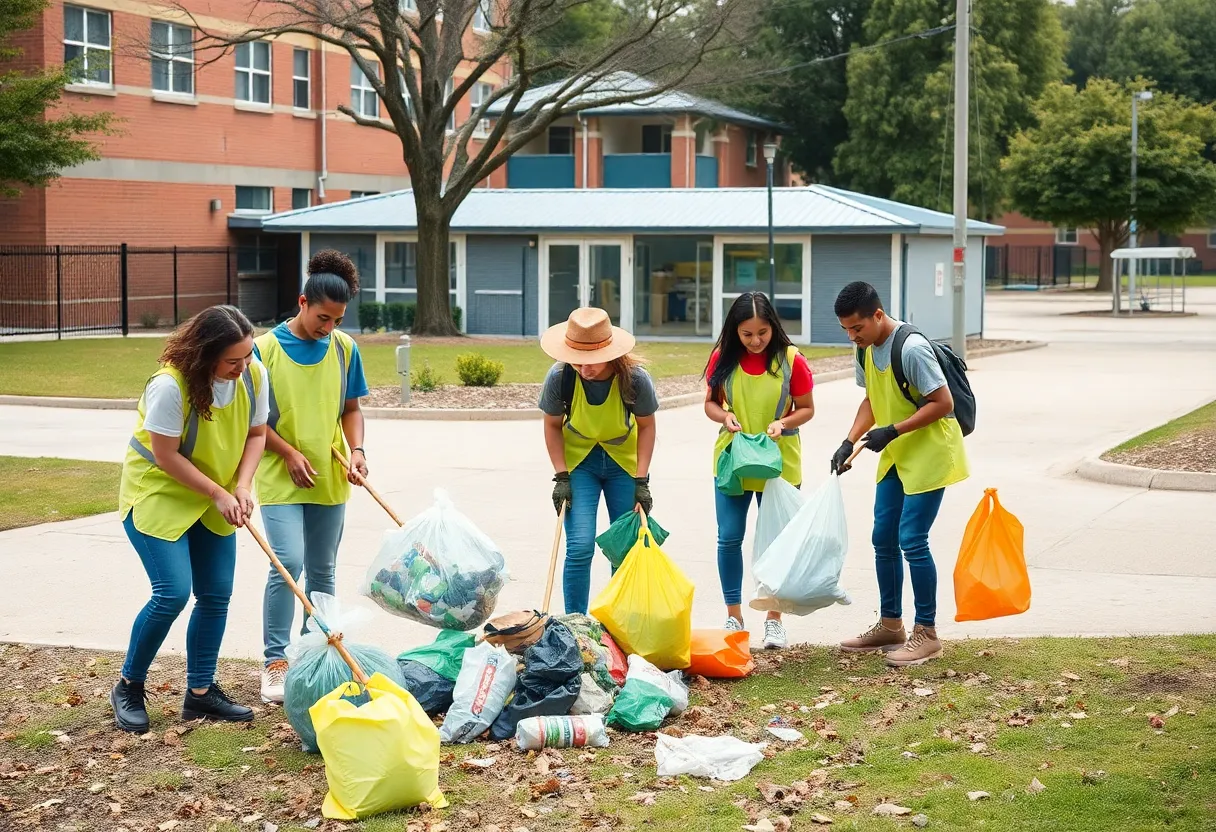Volunteers cleaning up around Myrtle Beach schools