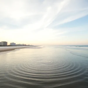 View of Myrtle Beach coastline after a minor earthquake