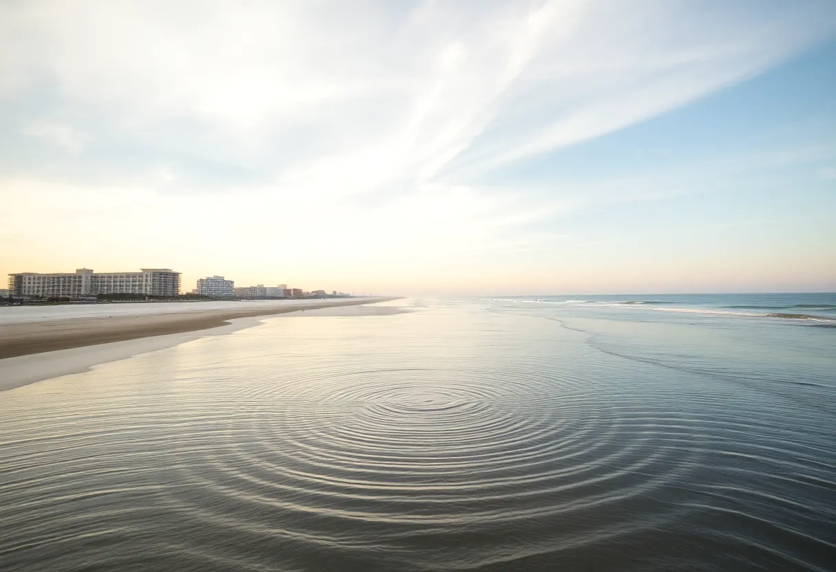 View of Myrtle Beach coastline after a minor earthquake