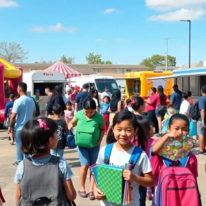 Families participating in the Back-to-School Fam-Fest in Myrtle Beach