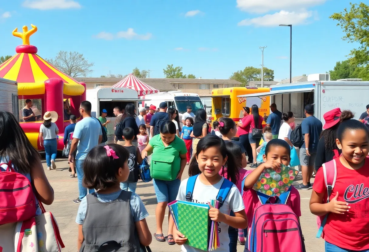 Families participating in the Back-to-School Fam-Fest in Myrtle Beach