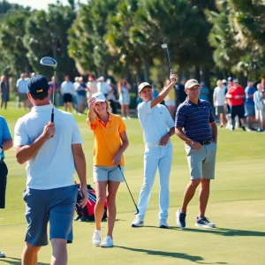 Participants playing at the Myrtle Beach Golf Tournament