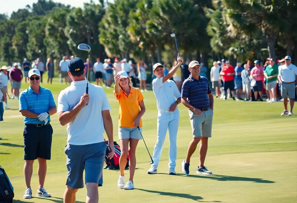 Participants playing at the Myrtle Beach Golf Tournament
