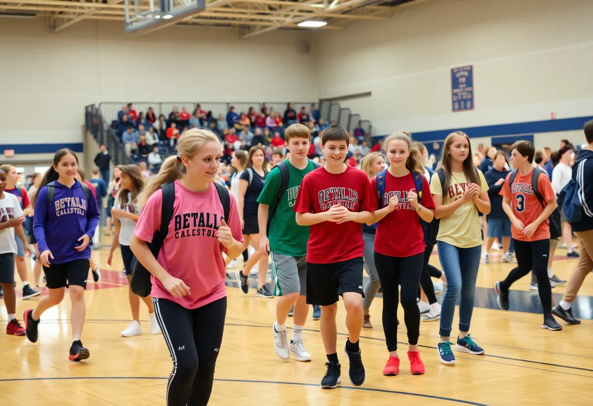 Students participating in high school sports at Myrtle Beach High School