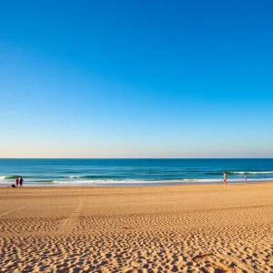 Families enjoying a sunny day at Myrtle Beach