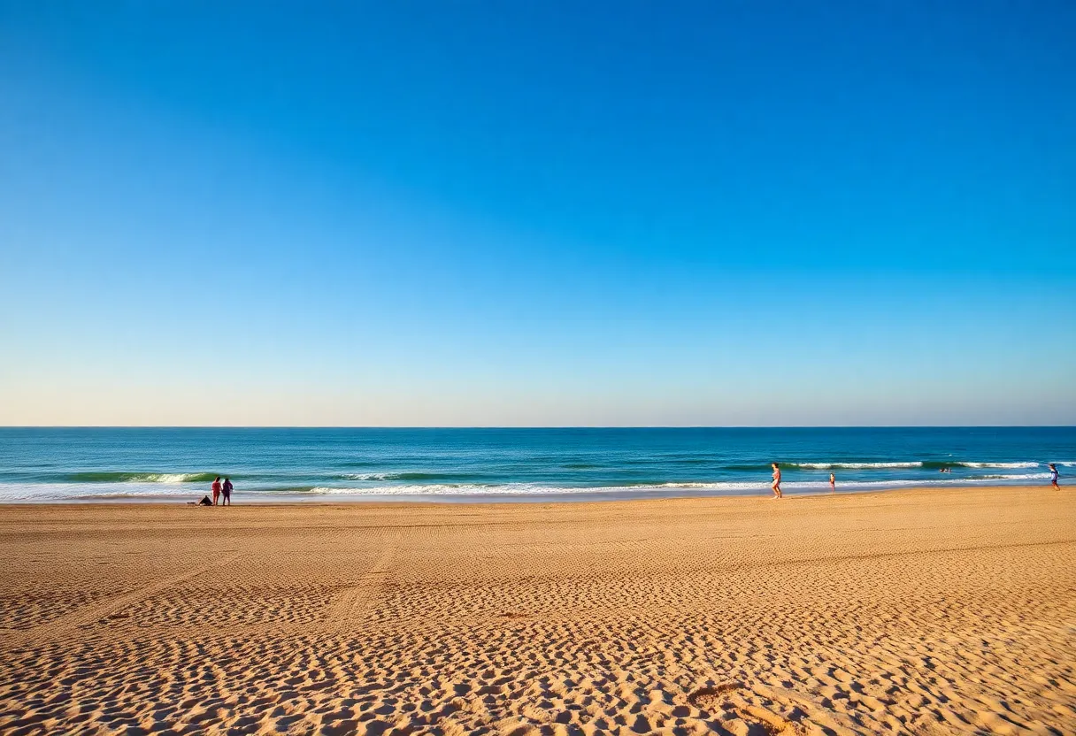 Families enjoying a sunny day at Myrtle Beach