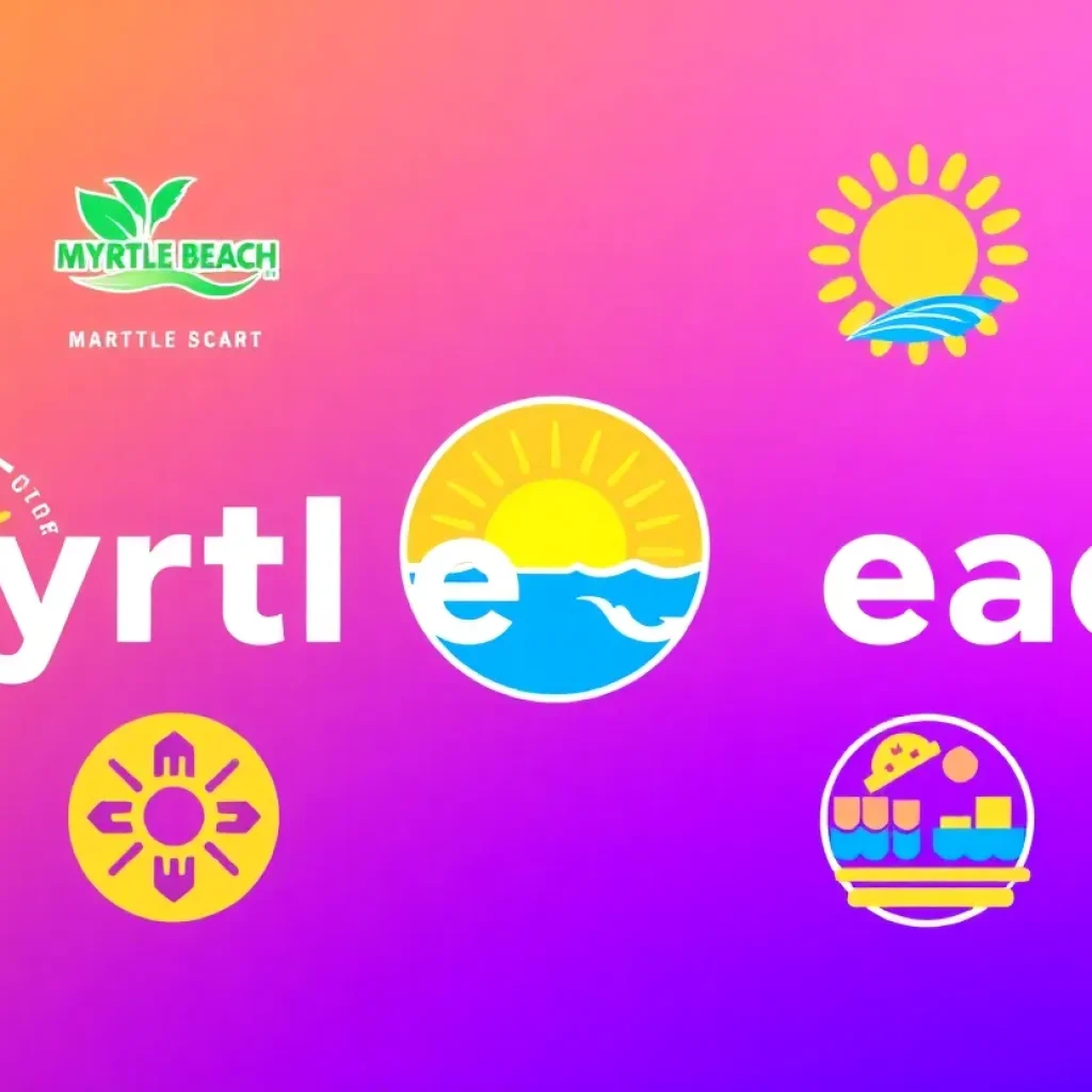 Concept image for Myrtle Beach rebranding project, highlighting design elements