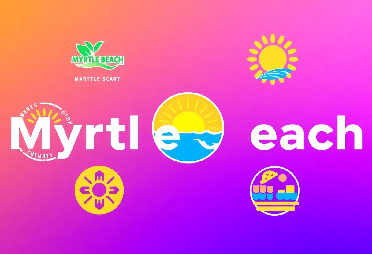 Concept image for Myrtle Beach rebranding project, highlighting design elements