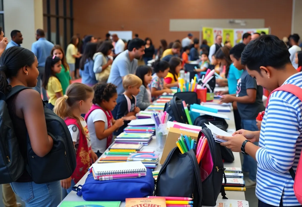 Families participating in Myrtle Beach school supply drive event