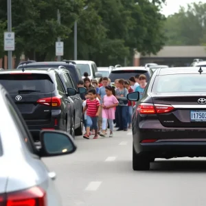 Traffic congestion during school drop-off near Discovery School Myrtle Beach