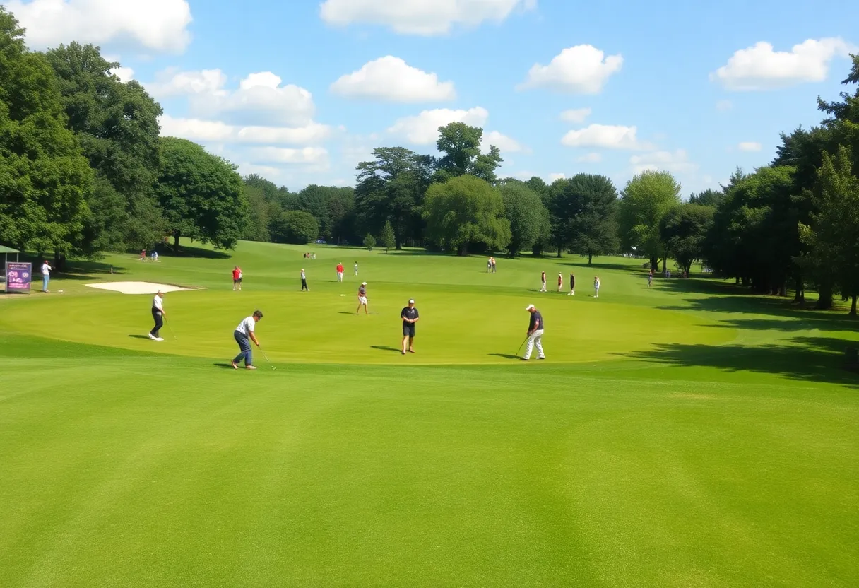 Participants playing golf during the Myrtlewood Golf Tournament