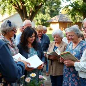 Gathering of the community in Poland, Ohio to celebrate John Vallinger's life
