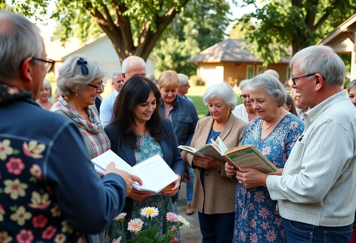 Gathering of the community in Poland, Ohio to celebrate John Vallinger's life