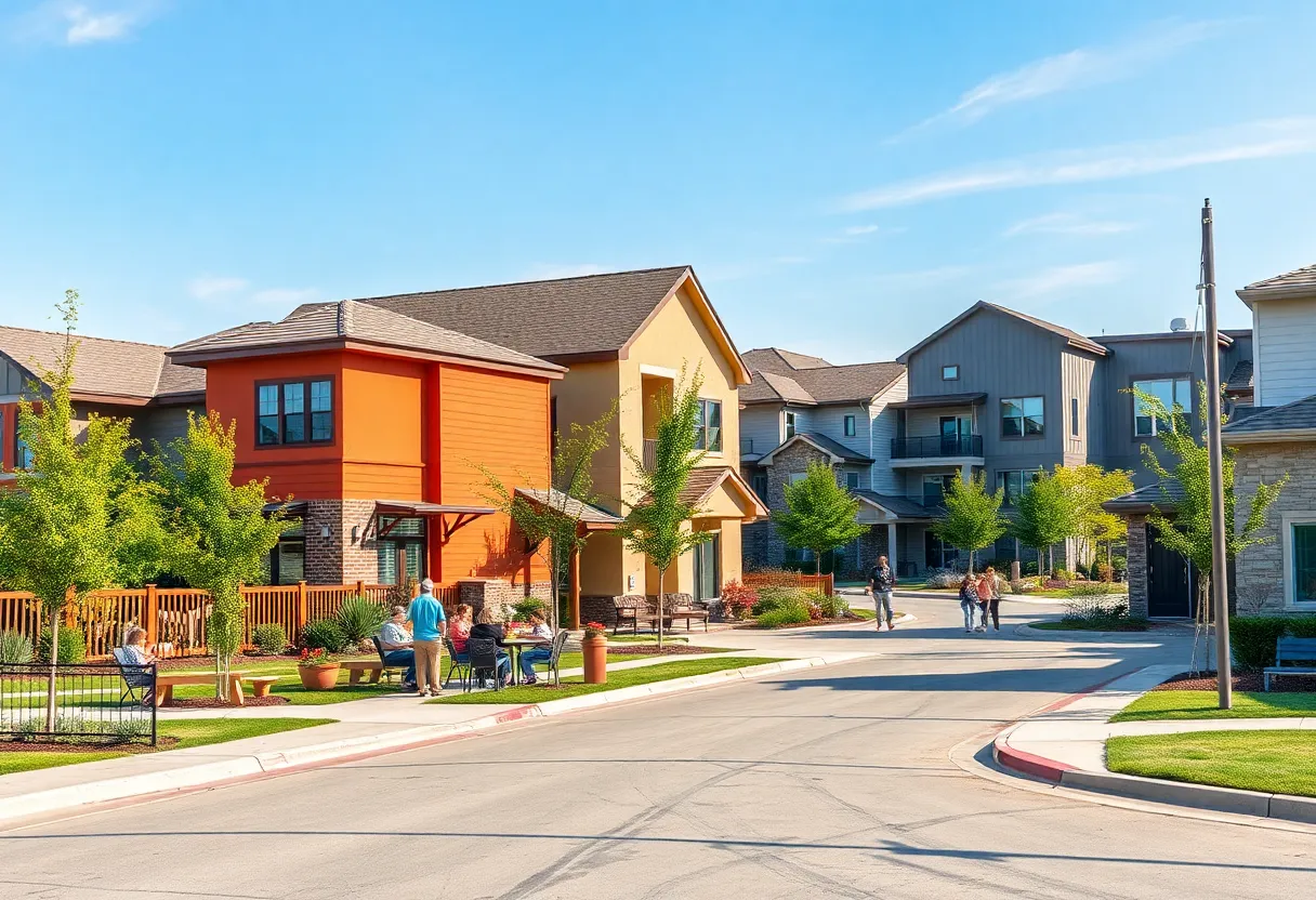 Community in Princeton, Texas with families in a neighborhood park.