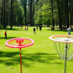 Players enjoying a round of disc golf at Socastee Disc Golf Course