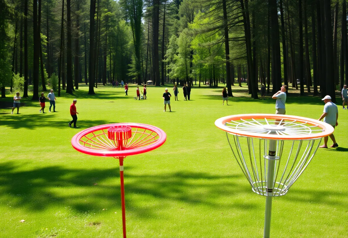 Players enjoying a round of disc golf at Socastee Disc Golf Course